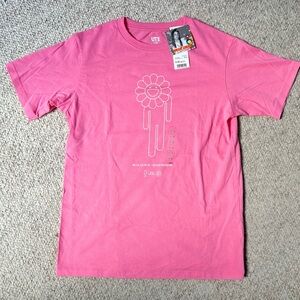 🆕 Uniqlo x Billie Eilish x Takashi Murakami Kid’s Pink Flower Ball Tee Shirt